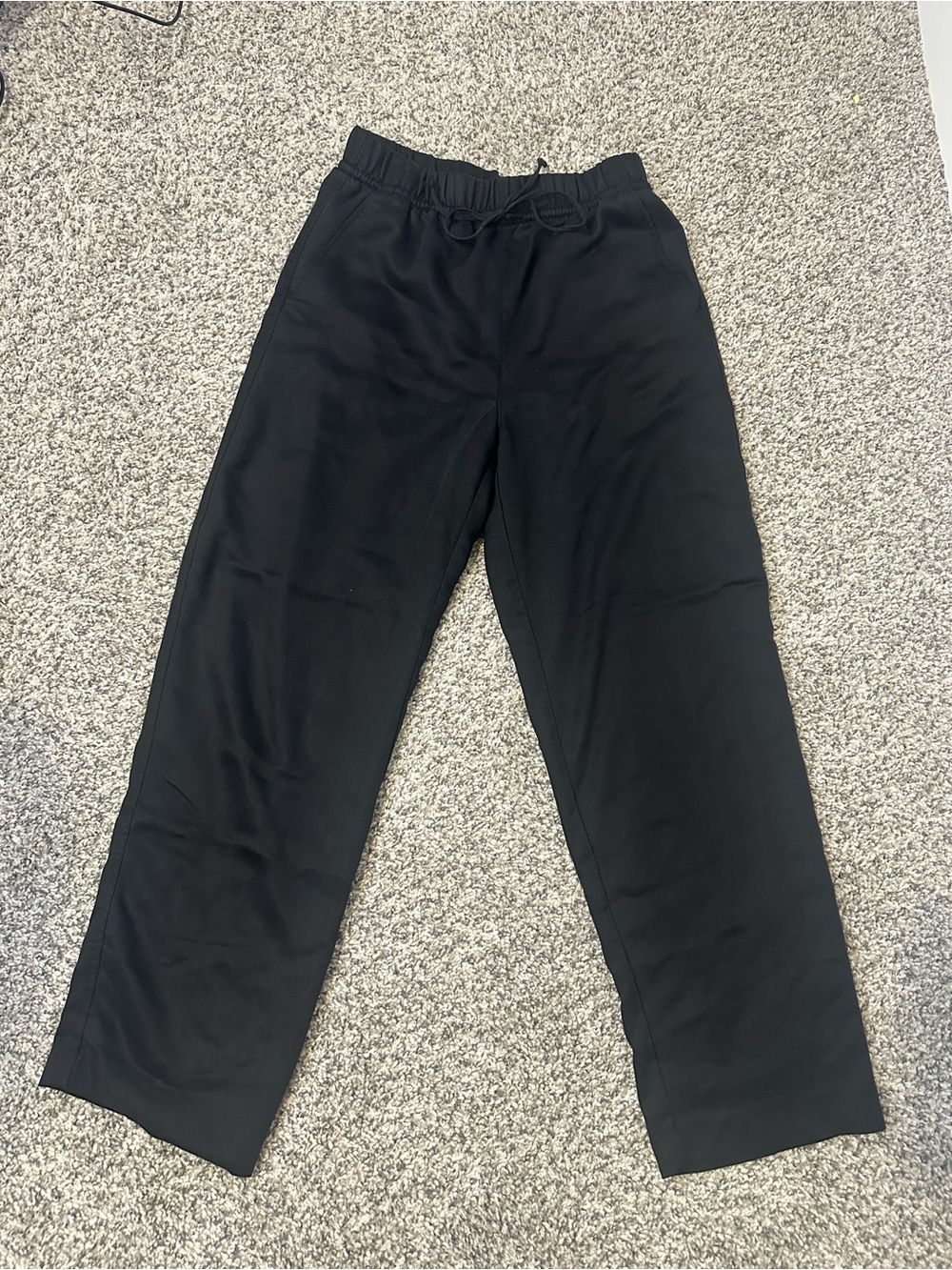 H&M Black Women's Elastic Waist Straight Leg Trousers